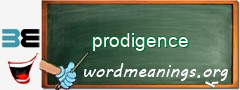 WordMeaning blackboard for prodigence